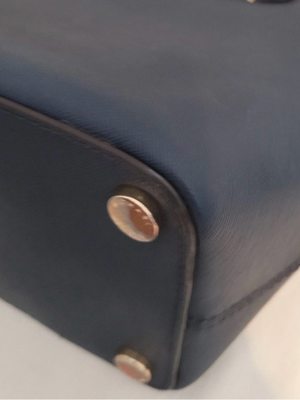 Michael Kors Navy Saffiano Satchel Crossbody Bag with Gold Hardware - Picture 7 of 16